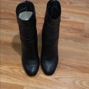 Black chunky heel booties